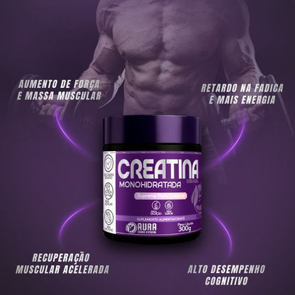 Creatina monohidratada 300 gramas - Aura
