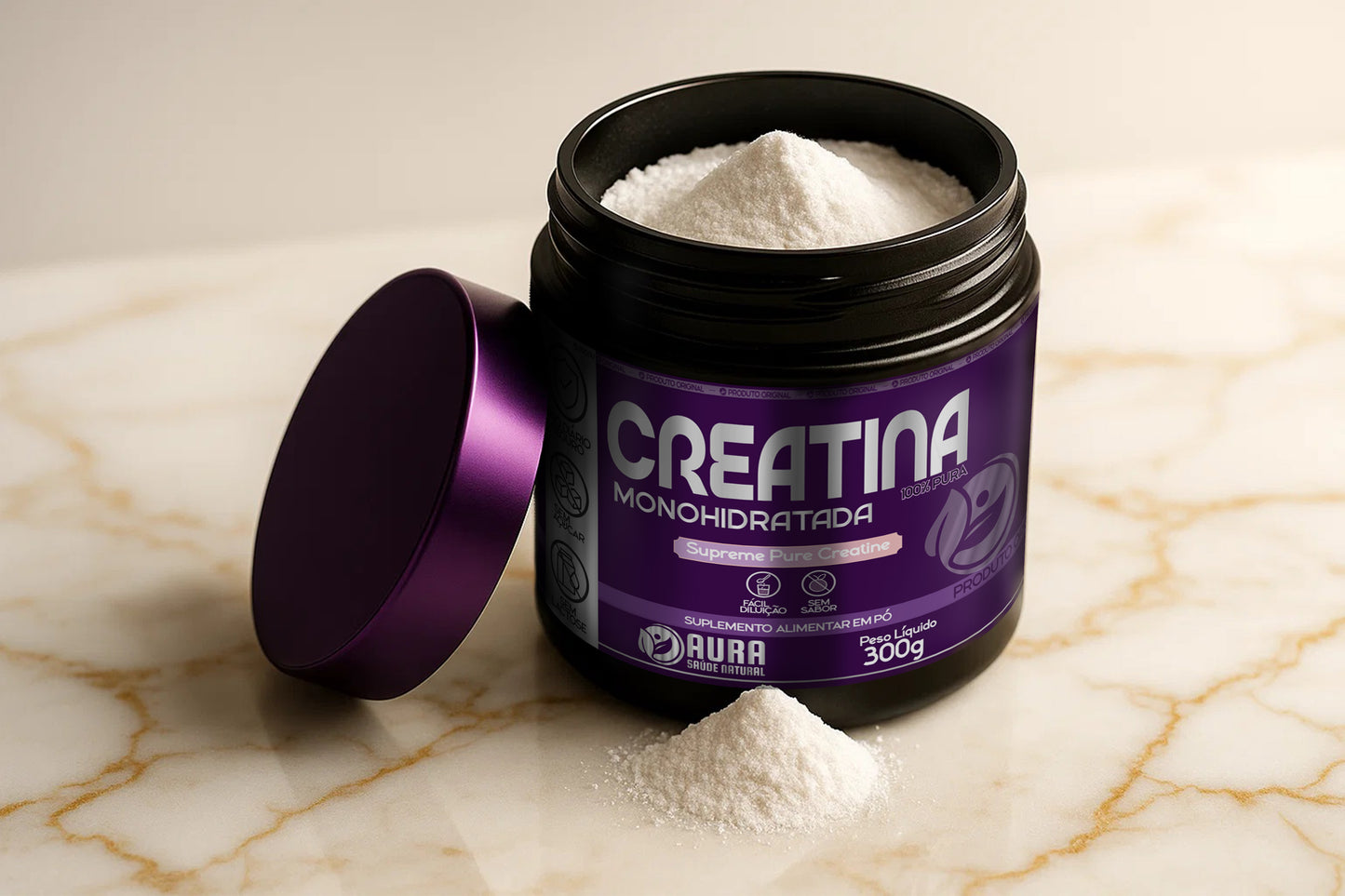 Creatina monohidratada 300 gramas - Aura